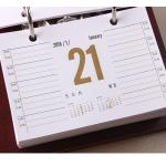 365 Inner Sheets Wooden Desktop Calendar , Custom Daily Desk Calendar 2 Rings Binding