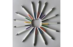 China New design white color twist promotion plastic pen with customized printing LOGO supplier