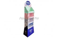 China Flooring Custom Cardboard Shelf Display 4 Tier Rolled Over Top Design supplier