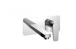 China Hot And Cold Water Spout Wall Mounted Mixer Tap Polished Chrome  Anti Rust supplier