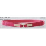 Metal Bowtie Buckle Fushcia Kids Elastic Belts With PU Part 2.5cm Width for sale