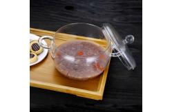 China Soup Round Double Ears 1800ml Borosilicate Glass Pot supplier