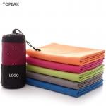 Gym Camping Beach Microfiber Suede Towel Outdoors Fast Drying 100x50cm for sale