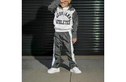 China Customized Kids Joggers Set Boys Cropped Hoodies Windbreaker Half Zipper OEM Service supplier