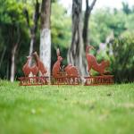Animal Garden Ornament Metal Garden Stake Decor Silhouette Statues for sale