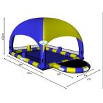 Blue And Yellow 8m Diameter Kids Inflatable Pools With Trampoline UV Protected