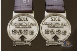 China Trail Marathon Metal Award Medals Running And Racing Medallion With Ribbon supplier