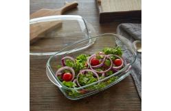 China High Borosilicate Glass Tableware Food Safe Pizza Glass Baking Pan supplier