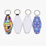 Double Sided Printing Diamond Shape Sublimation Leather Keychain Blanks Personalised Leather Keyring for sale