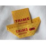 Center / Mitre Fold Taffeta Woven Labels , Elegant Embroidered Sewing Labels for sale