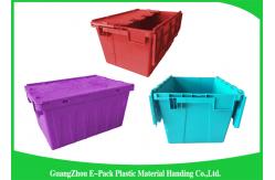 China Blue  PP Plastic Attached Lid Containers , plastic storage boxes with lids supplier