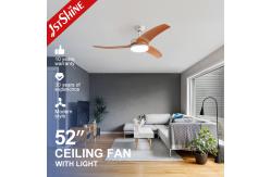 China Elegant Design Wood Grain ABS Blades Ceiling Fan 52 Inch With Dimmable Light supplier