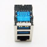 PBT Combo USB 3.0 180 Degree RJ45 Connector For LAN Ethernet Network for sale