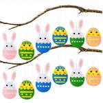 12pcs Colorful Egg Shaped EN71 Felt Easter Decorations for sale