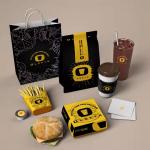 Food Eco-friendly Recyclable Customized Kraft Paper Packaging Boxes for Fast Food Hamburgers French Fries Chicken Wings for sale