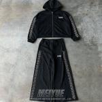Rhinestone Puff Printing Logo Mens Zip Up Tracksuit Heavyweight Mens Sportswear Tracksuit for sale
