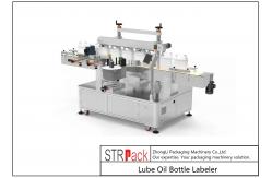 China Lube Oil Bottle Labeling Machine Front Back Two Sides supplier