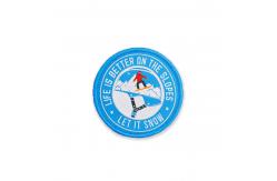 China Skiing Embroidered Sports Patches Woven Yarn Thread Fabric For Jacket supplier