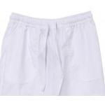 Elastic Waist Draw String White Chef Pants