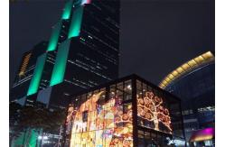 China 93% Transparent TL19.23 LED Video Advertising Screen , Light weight transparent led display supplier