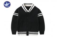 China Anti - wrinkle Kids Sweater Coat With Pockets / Autumn Baseball Uniform supplier