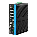 Black Case 8 Port Managed POE Af/At/Bt Industrial Ethernet Switch With 2 Combo Ports for sale
