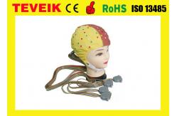 China Reusable EEG Machine128 Leads Yellow EEG Skull Cap With Tin Electrode , CFDA Standard supplier