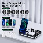 Silver/Gray ABS Glass 3 In 1 Magnetic Foldable Wireless Charger Print Logo and Fast Charger for sale