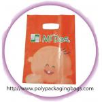 Imprinted Die Cut Handle Bags With Colorful Printing , Red / Orange for sale
