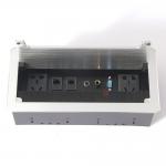 Conference Table Power Outlets Aluminum Alloy Plate Office Hidden Desktop Power Socket Box for sale