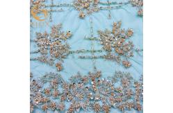 China Handmade Custom Beaded Embroidery Lace Fabric Symmetrical Design supplier
