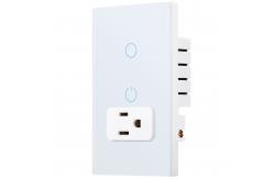 China IOS / Android Compatibility Wifi Smart Socket 15A With 1 Gang Wifi Switch supplier