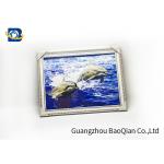 High Definition 3D Lenticular Dolphin Pictures With White PS Frame / Logo for sale