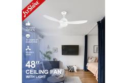 China 48 Inch Modern Indoor Ceiling Fan With 3 CLR Brightness LED Light supplier