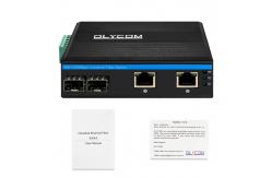China Unmanaged 4 Port Gigabit Ethernet Switch Hardened Case SFP Slots IP40 DC24V supplier