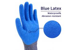 China 18 Gauge ANSI A4 Cut Gloves , Cut Resistant Latex Gloves Blue Customized Logo supplier