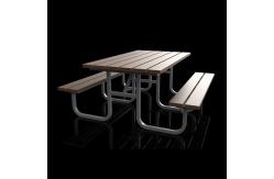 China Rectangular Outdoor Table Benches With Hot Dip Galvanized Powder Coated supplier