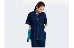 China Denim Fabric Durable Industrial Uniform Shirts Unique Design With Buttons And Pockets supplier