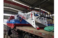 China 75 Kw Diesel Powered Aquatic Grass Cutter Boat With Wheel Driven Mode supplier