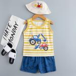 Children Cartoon Printed Nightwear Summer Pure Cotton Vest Top Pjs Set for sale