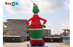 China 32.8FT Gemmy Christmas Airblown Inflatable Grinch With Santa Hat supplier