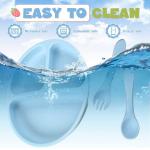 FDA Microwaveable Silicone Dinnerware Set , Odorless Suction Plates With Lids