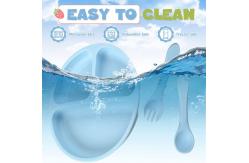 China FDA Microwaveable Silicone Dinnerware Set , Odorless Suction Plates With Lids supplier