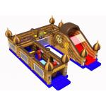 Modern Inflatable Amusement Park , Outdoor Entertainment Golden Bouncy Castle Combo for sale