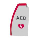 Universal Red Curved Alarmed Wall Mount AED Cabinet For Illumination