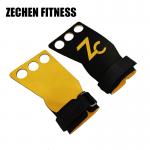 Double Layer Crossfit Hand Grips Yellow Microfiber Leather Gymnastics Pull Up Hand Protectors for sale
