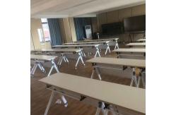 China Wooden Folding Training Table Classroom Room Foldable Student Desk supplier