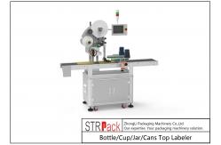China 300pcs/min Bottle Labeling Machine Cup / Jar / Cans Top Labeler supplier