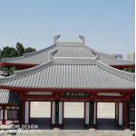 Traditional Grey Japanese Roof Tiles Temple Building 110mm Graphic Design for sale