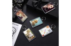 China Sublimation Blank Acrylic Keychain Custom Picture Insert Clear Plastic Acrylic Photo Frame Keychain supplier